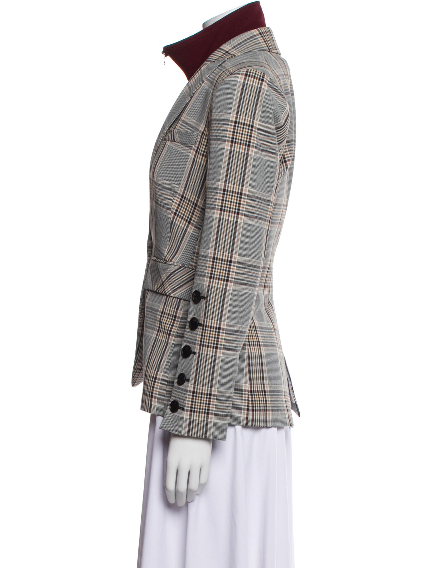 Veronica Beard Plaid Print Blazer