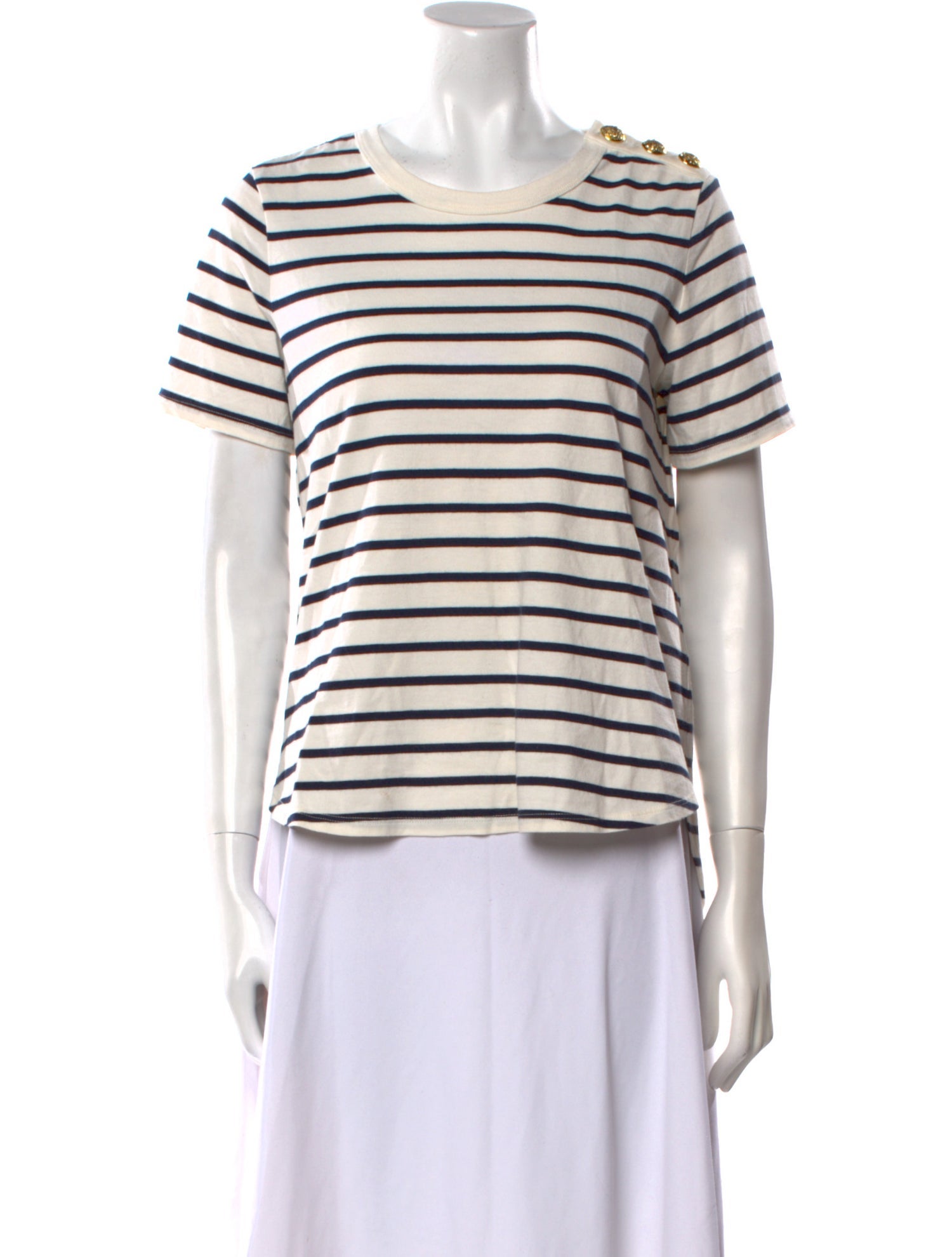 Veronica Beard Striped Crew Neck T-Shirt