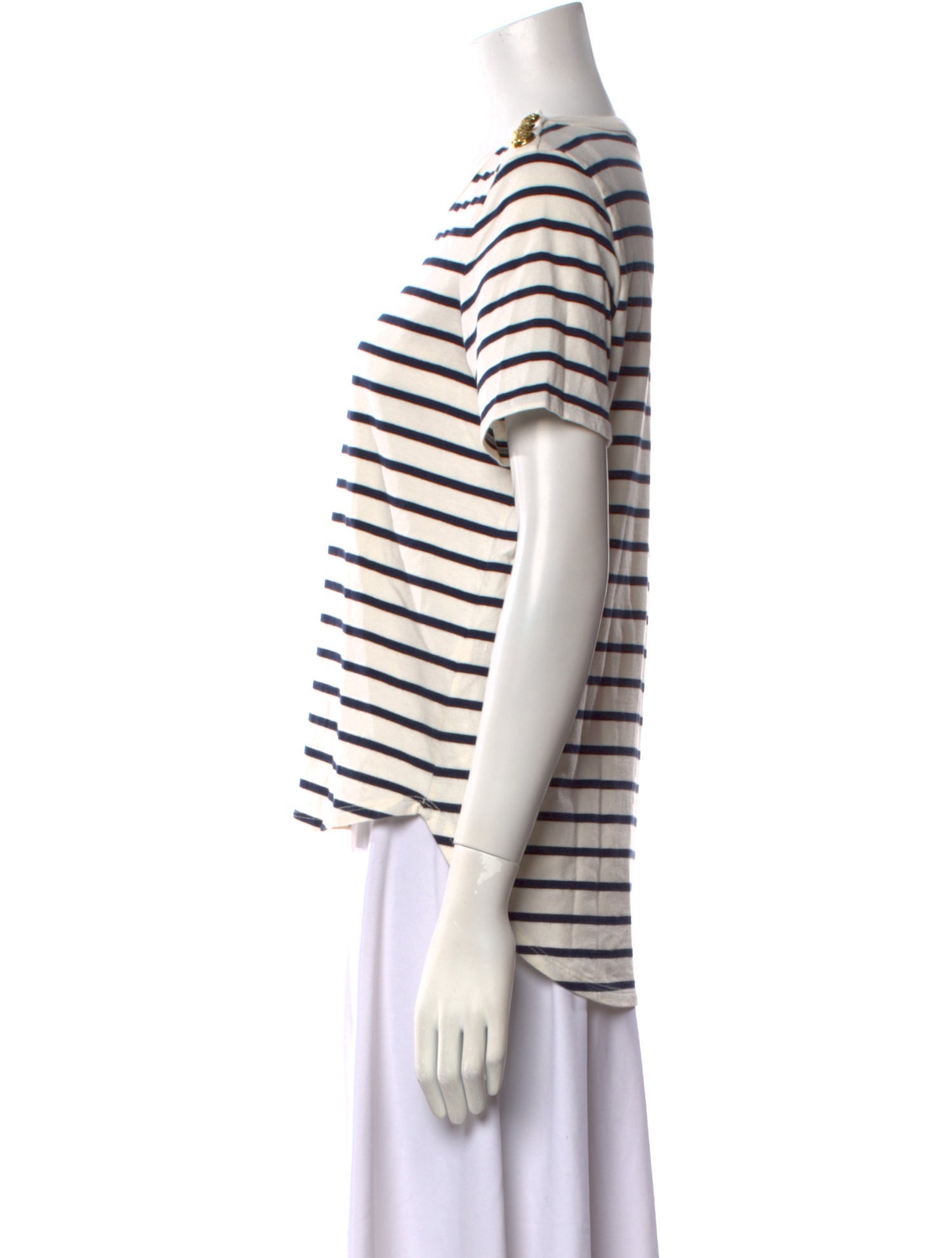 Veronica Beard Striped Crew Neck T-Shirt
