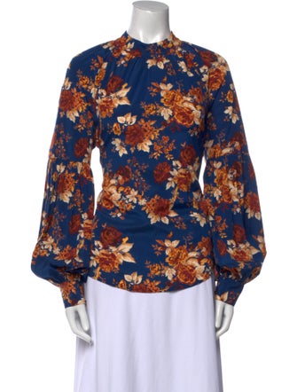 Veronica Beard Silk Floral Print Blouse