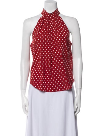 Veronica Beard Silk Polka Dot Print Blouse
