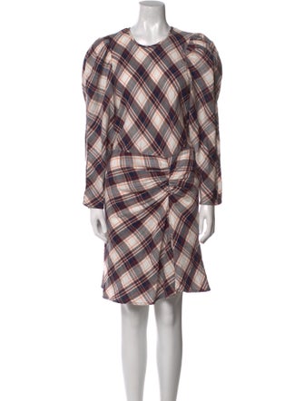 Veronica Beard Plaid Print Knee-Length Dress