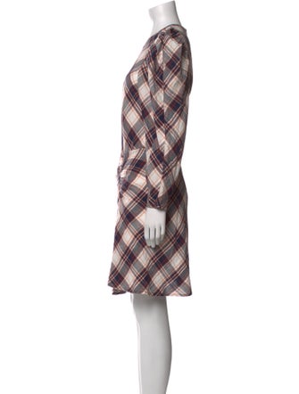 Veronica Beard Plaid Print Knee-Length Dress