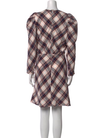 Veronica Beard Plaid Print Knee-Length Dress