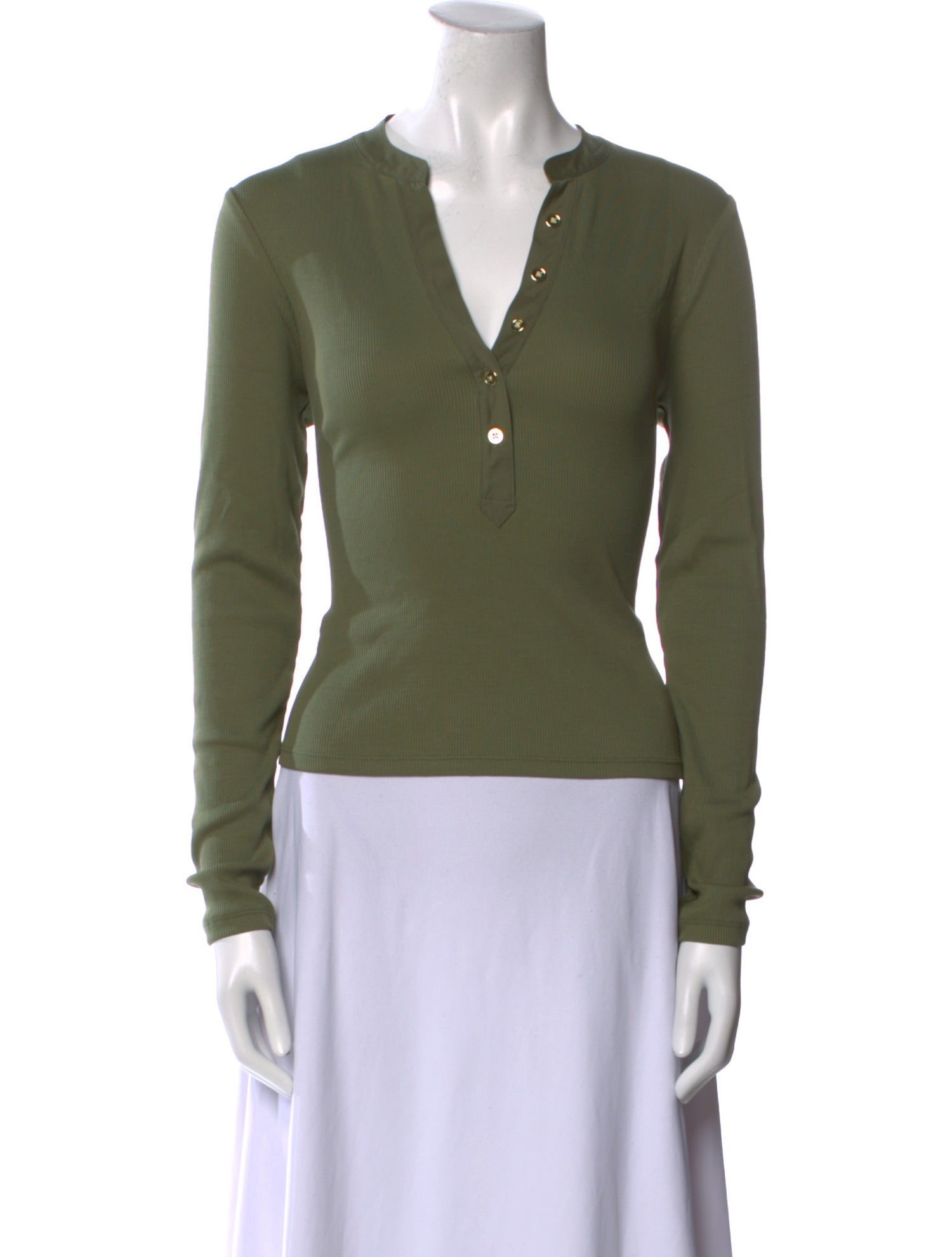 Veronica Beard V-Neck Long Sleeve Top