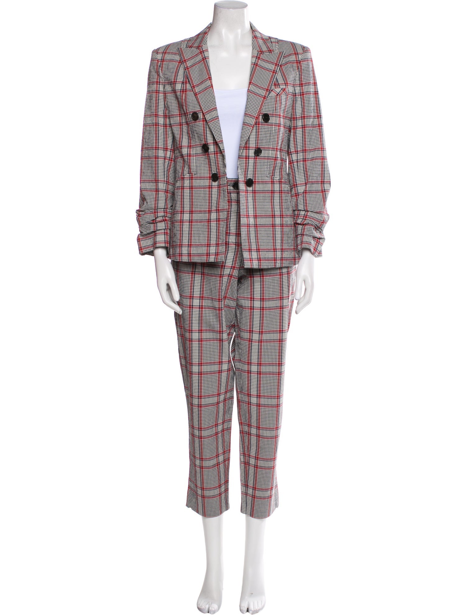 Veronica Beard Plaid Print Pantsuit