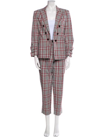 Veronica Beard Plaid Print Pantsuit