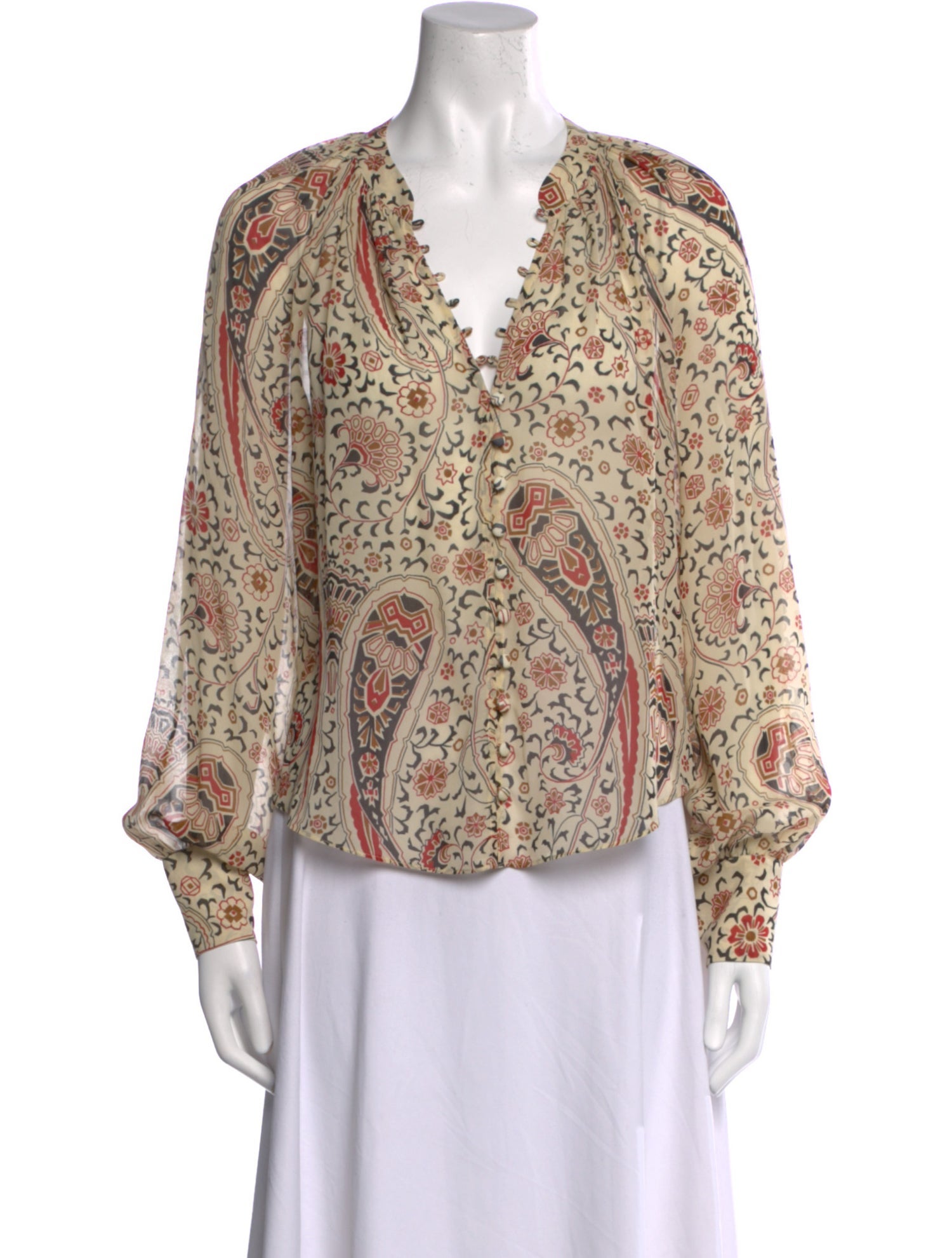 Veronica Beard Silk Paisley Print Blouse