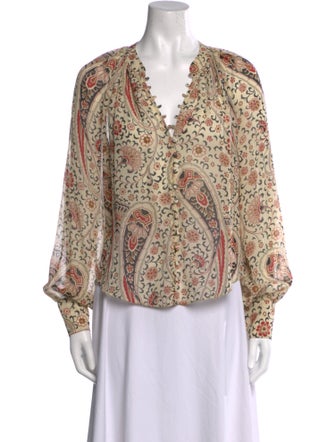 Veronica Beard Silk Paisley Print Blouse