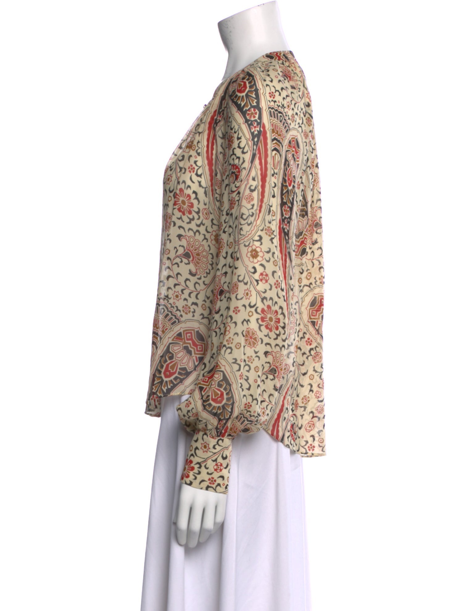 Veronica Beard Silk Paisley Print Blouse