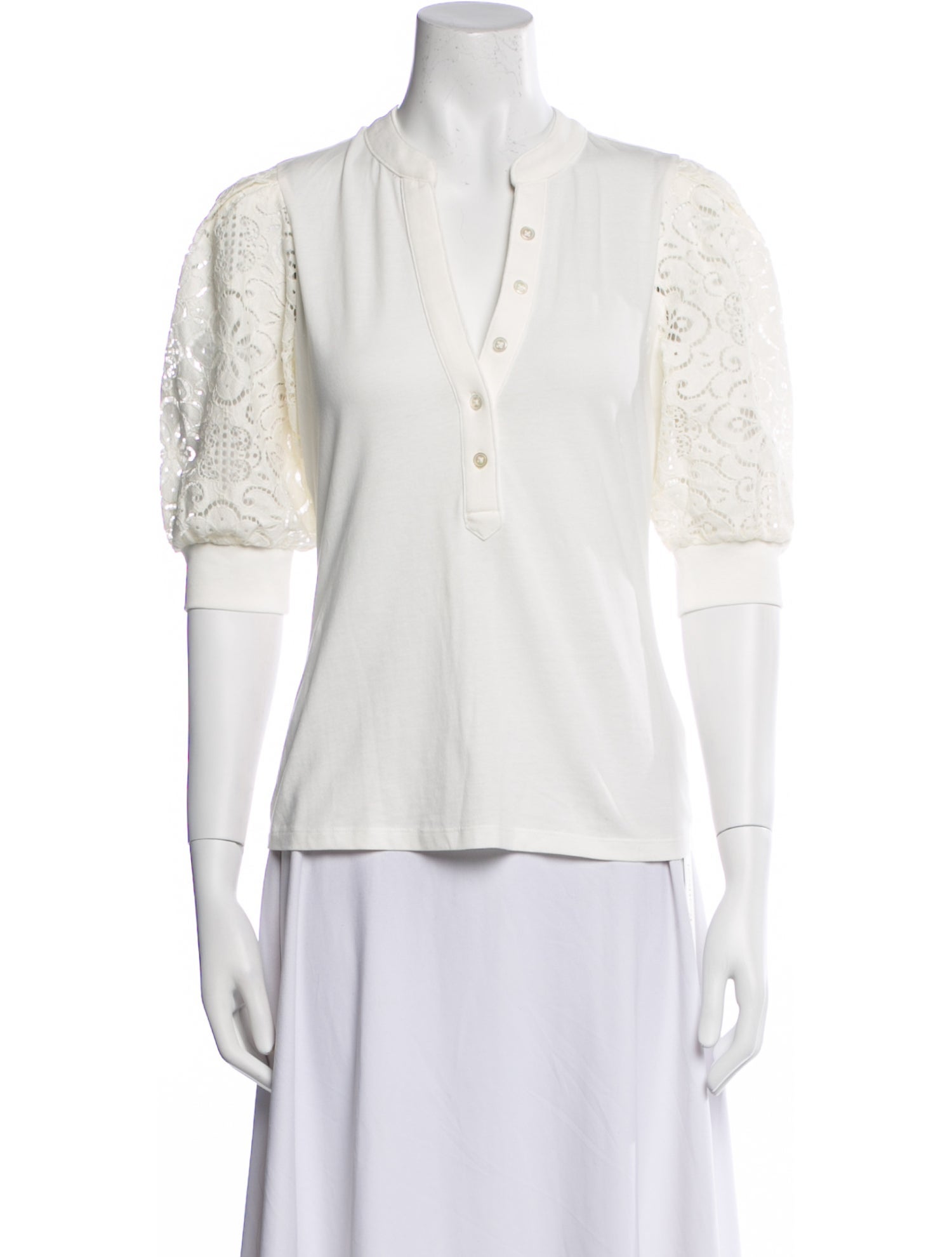 Veronica Beard V-Neck Three-Quarter Sleeve Polo w/ Tags