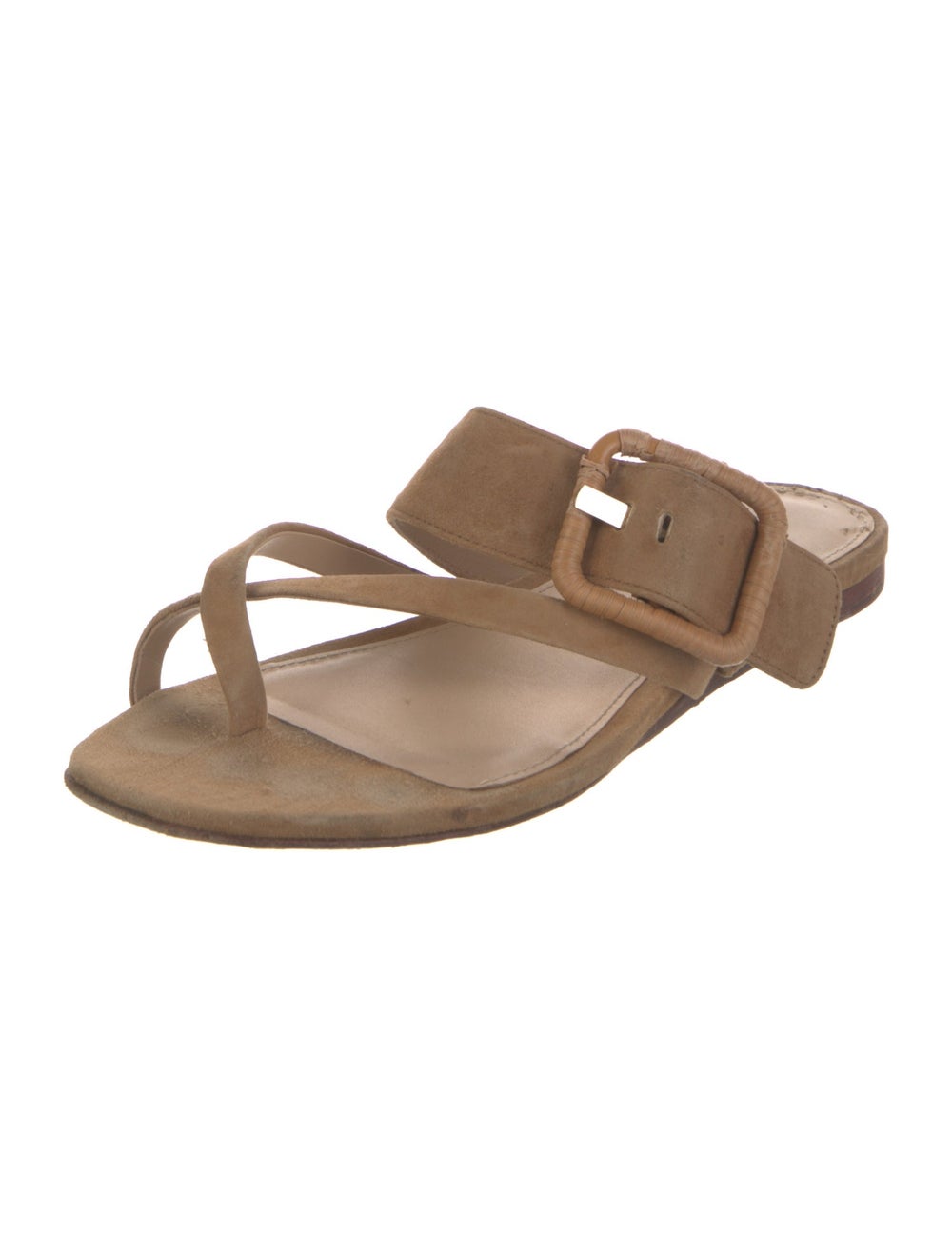 Veronica Beard Suede Slides Neutrals Crossover St… - image 2