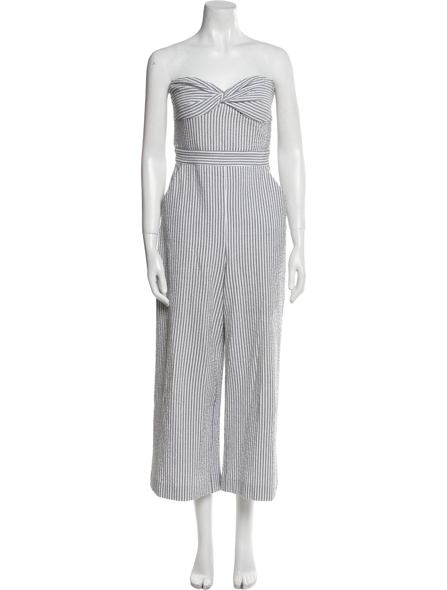 Veronica Beard Striped Strapless Jumpsuit