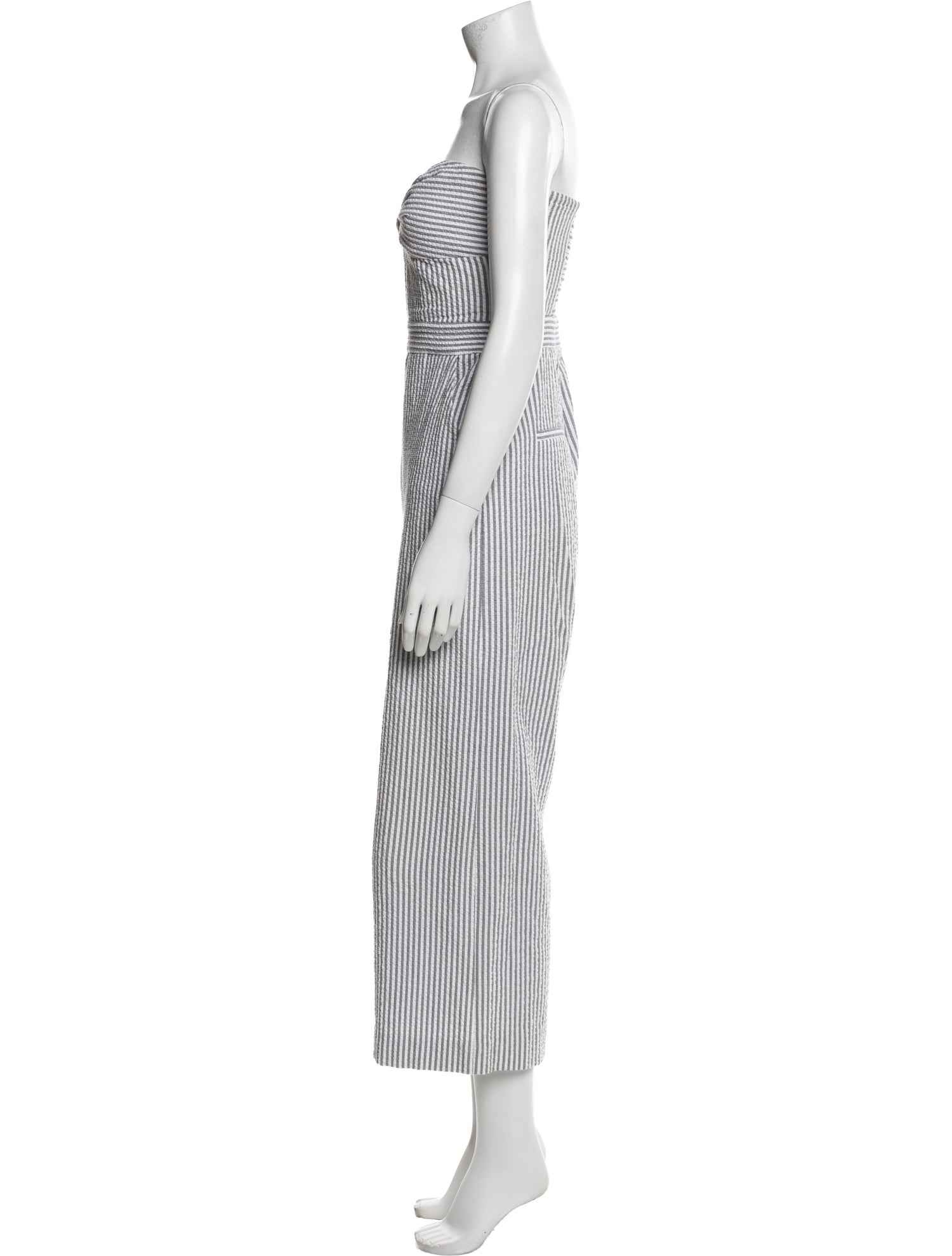 Veronica Beard Striped Strapless Jumpsuit