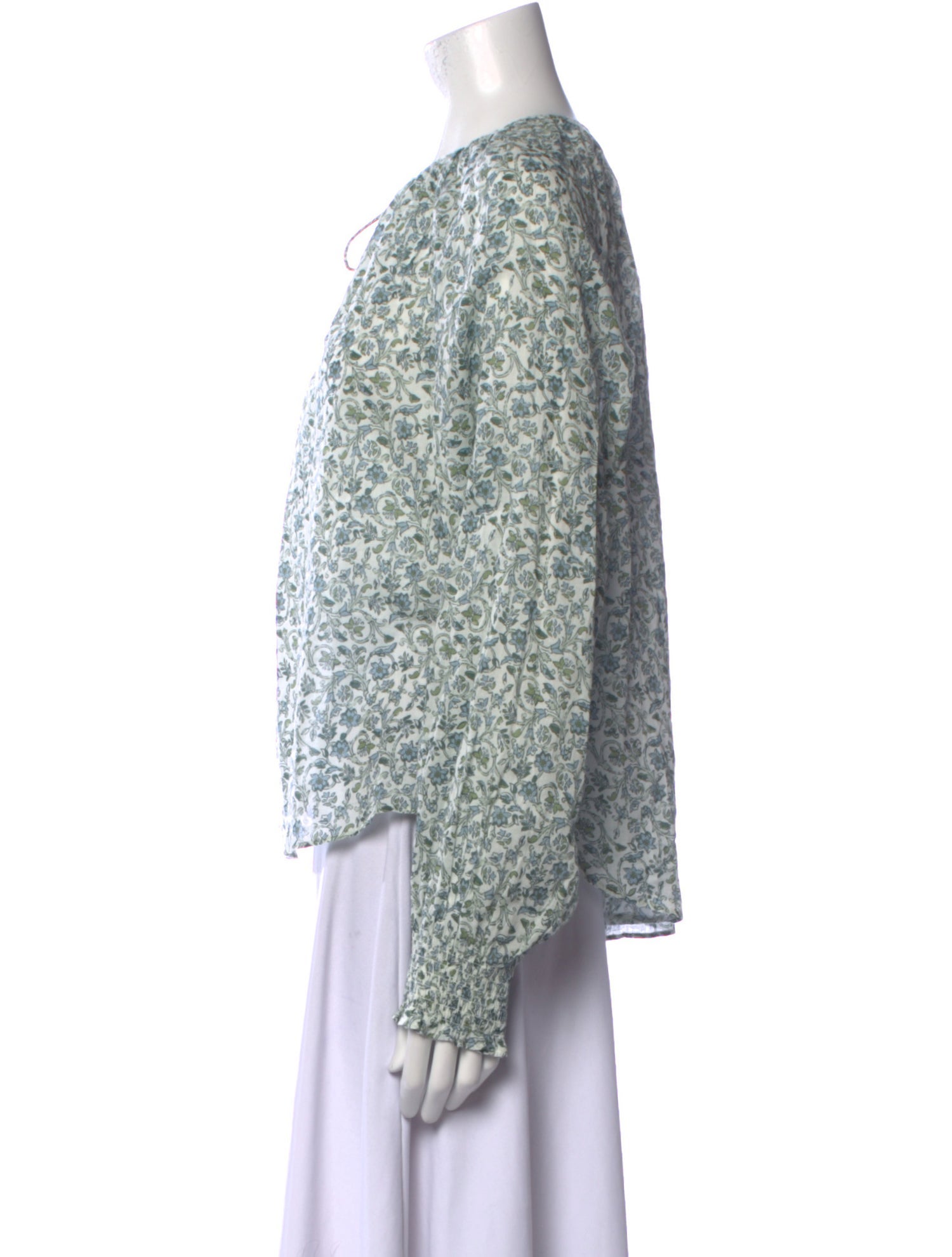 Veronica Beard Floral Print Scoop Neck Blouse