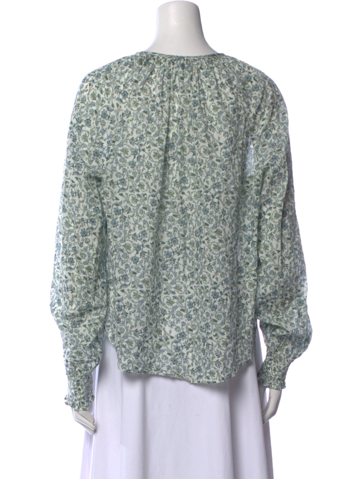 Veronica Beard Floral Print Scoop Neck Blouse