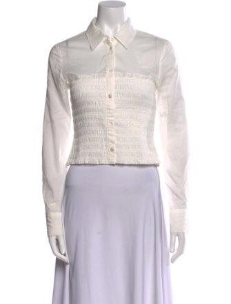 Veronica Beard Long Sleeve Crop Top