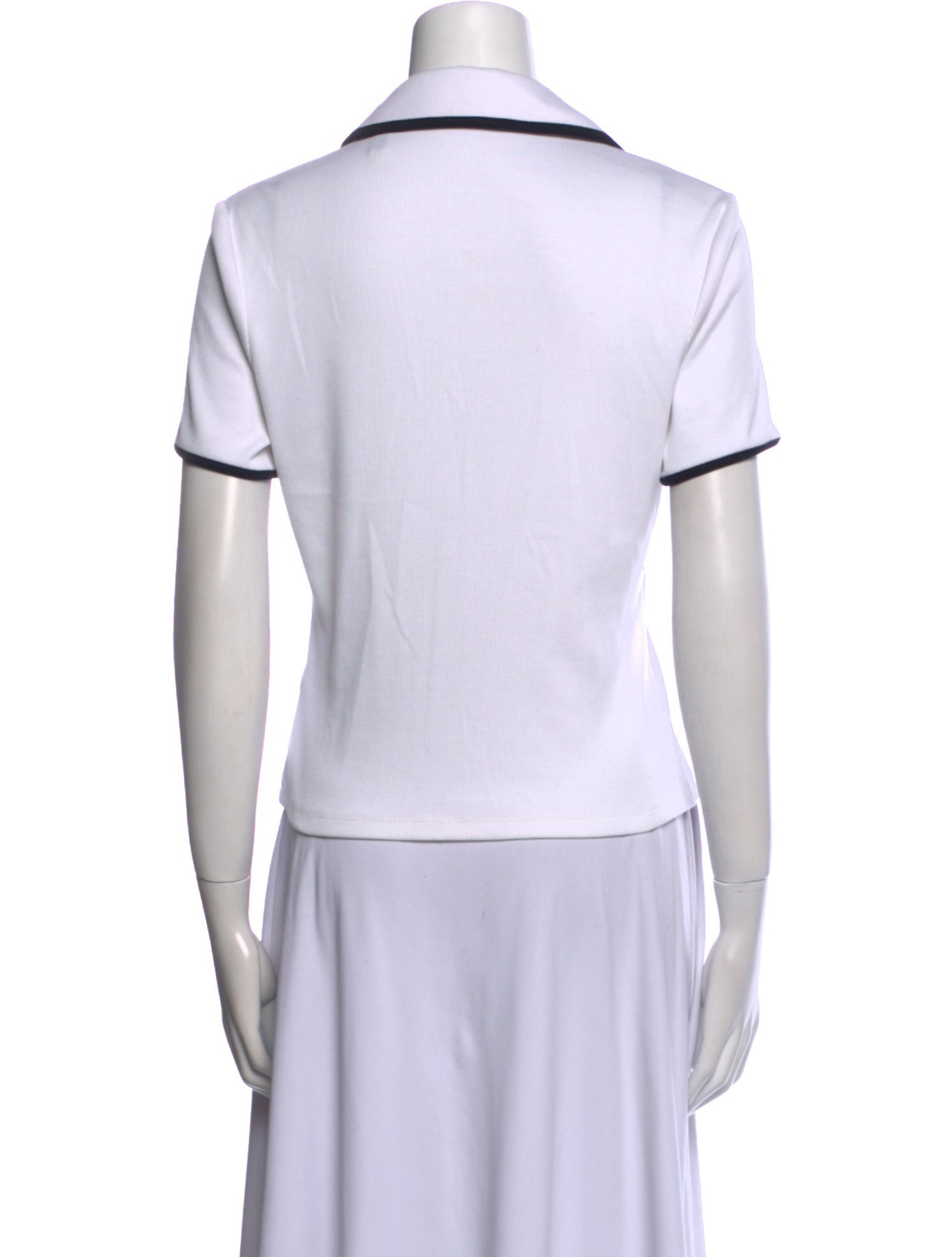 Veronica Beard V-Neck Short Sleeve Polo