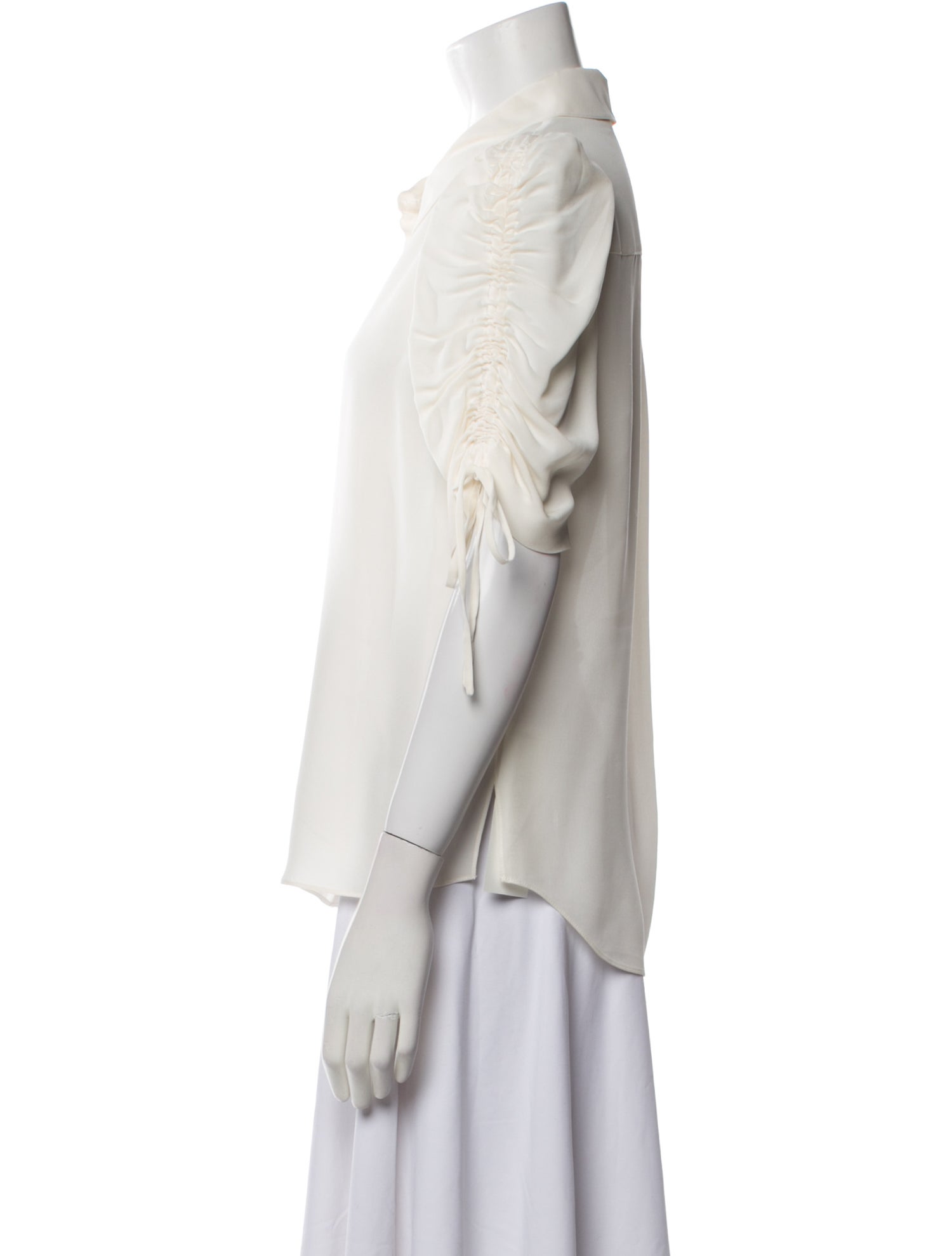 Veronica Beard Silk Three-Quarter Sleeve Button-Up Top