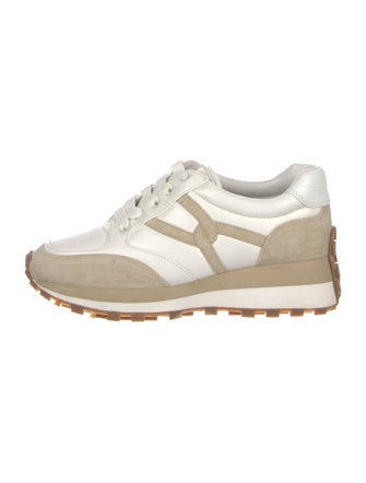 Veronica Beard Leather Colorblock Pattern Sneakers