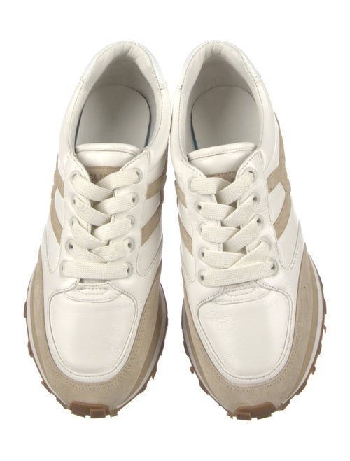 Veronica Beard Leather Colorblock Pattern Sneakers