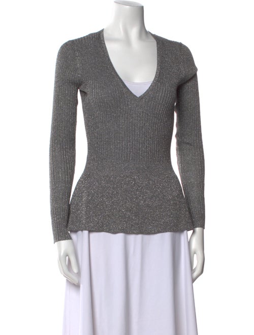 Veronica Beard V-Neck Long Sleeve Top