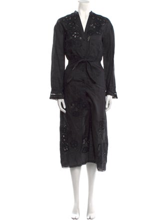 Veronica Beard V-Neck Long Dress