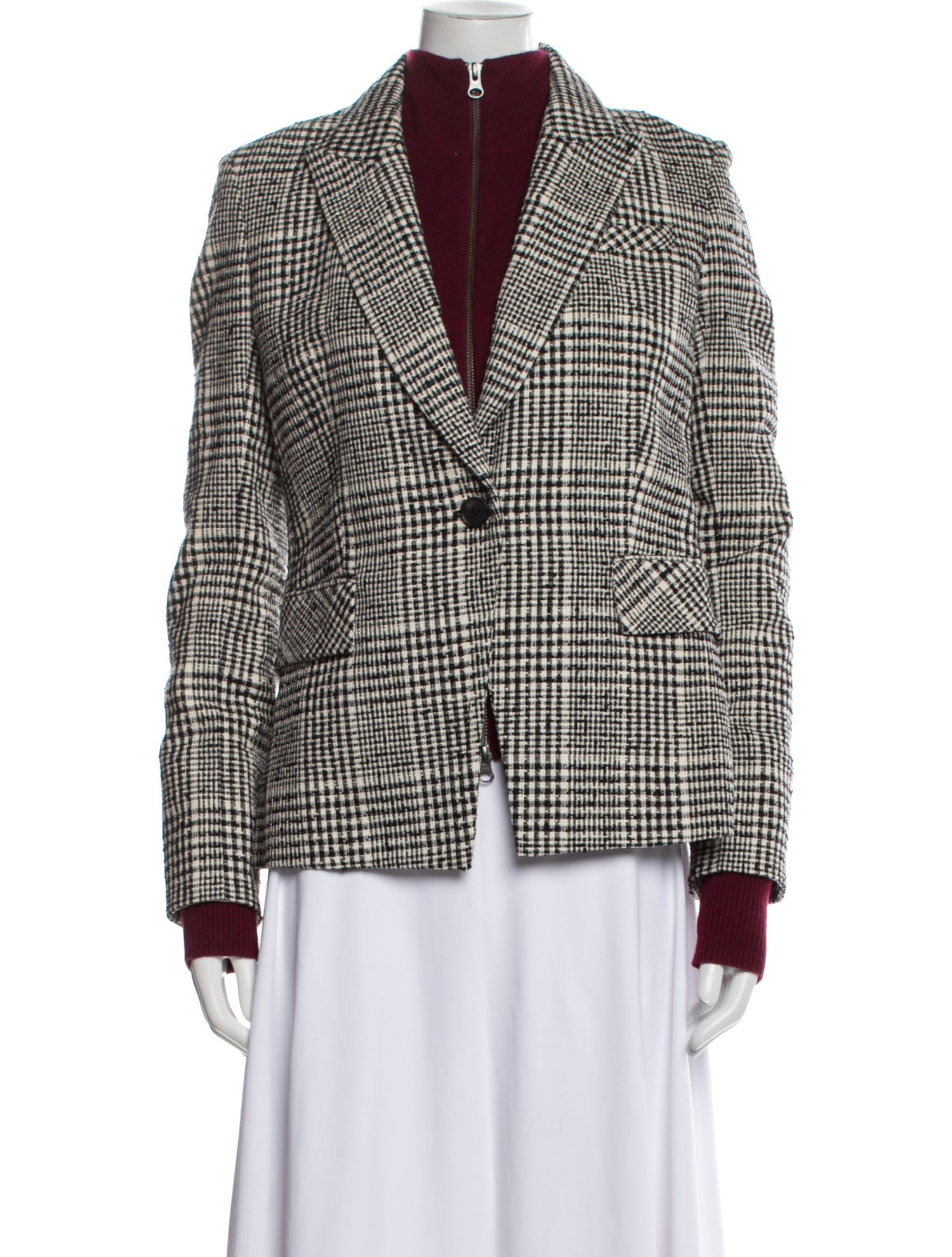 Veronica Beard Plaid Print Blazer