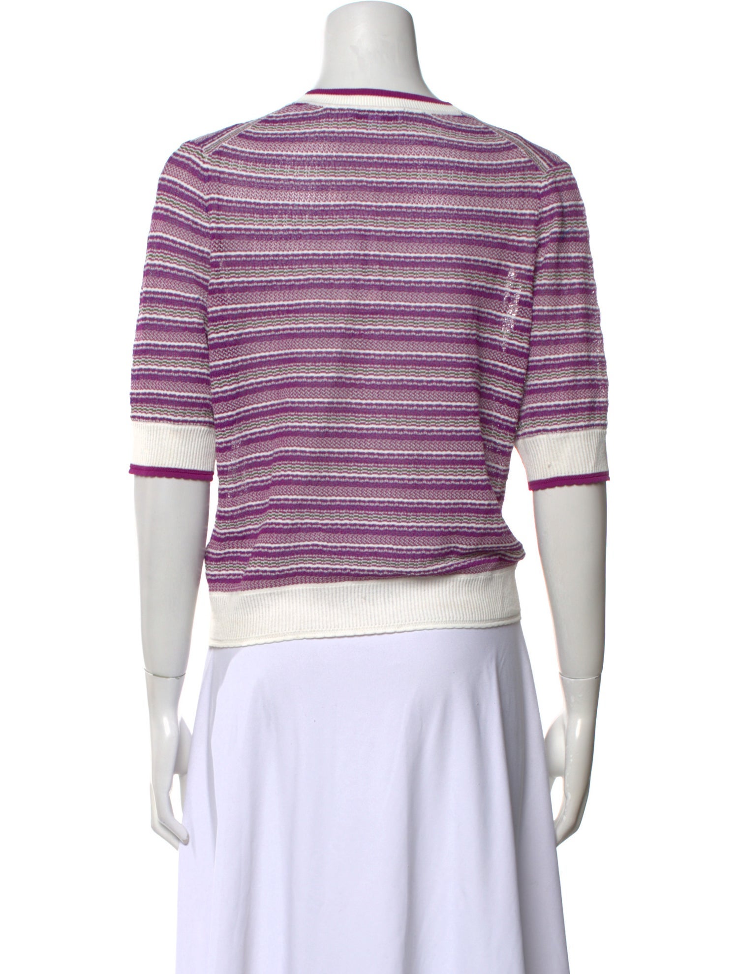 Veronica Beard Striped V-Neck Sweater