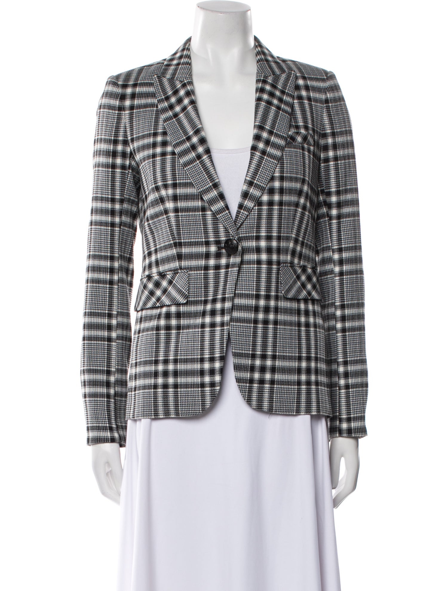 Veronica Beard Plaid Print Blazer