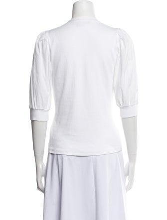 Veronica Beard V-Neck Three-Quarter Sleeve Polo