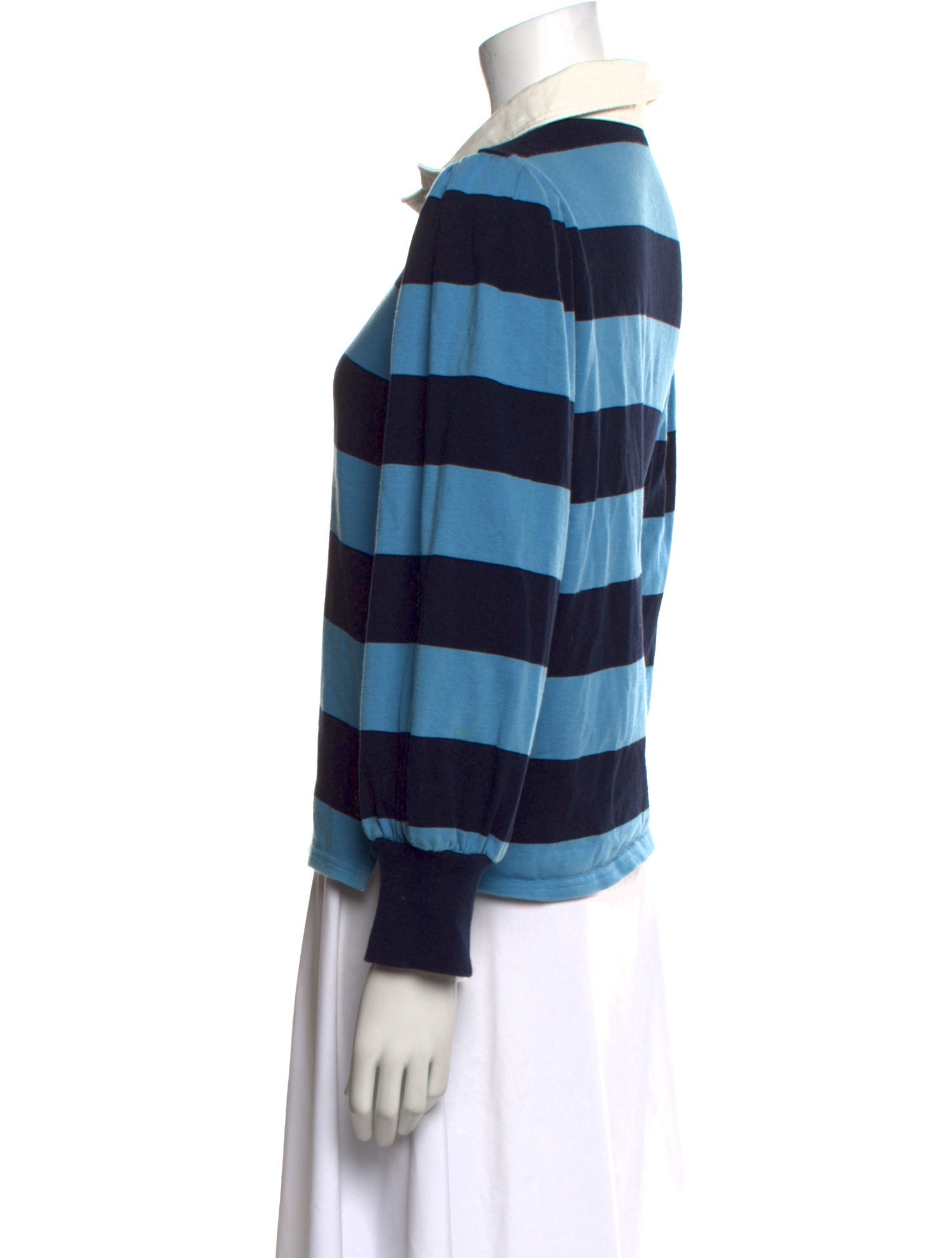 Veronica Beard Striped V-Neck Polo