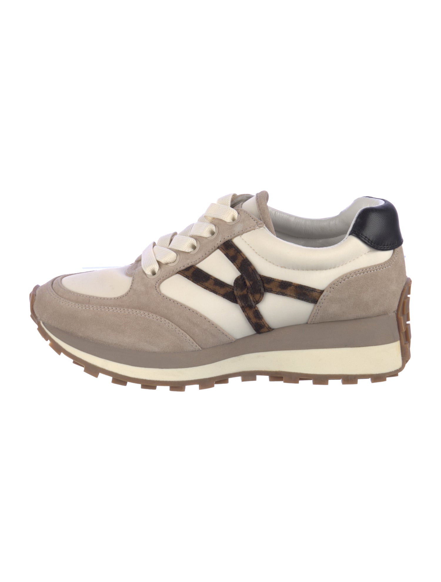 Veronica Beard Suede Colorblock Pattern Sneakers