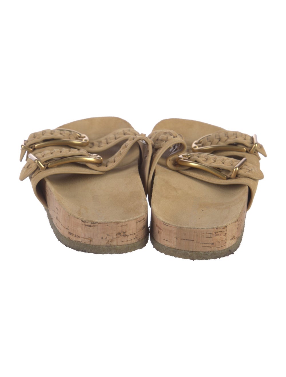Veronica Beard Suede Slides Neutrals Buckle Closu… - image 4