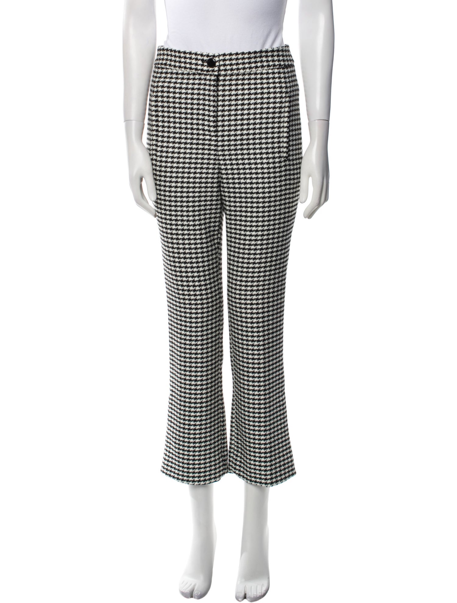 Veronica Beard Houndstooth Print Straight Leg Pants