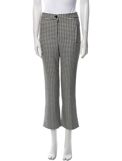 Veronica Beard Houndstooth Print Straight Leg Pants