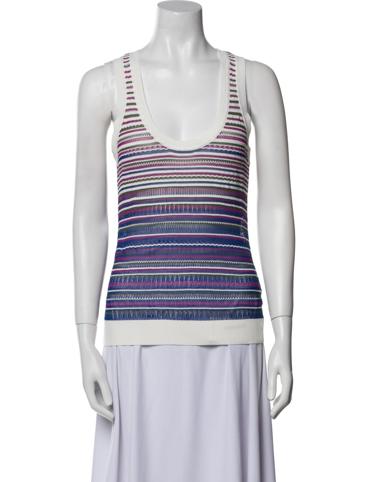 Veronica Beard Striped Scoop Neck Sweater