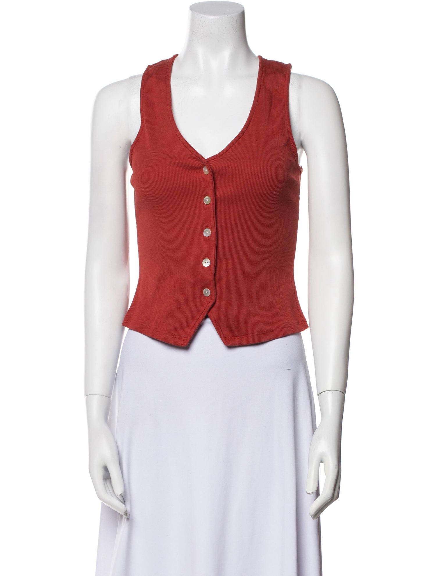 Veronica Beard Scoop Neck Sleeveless Crop Top