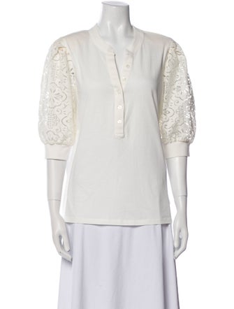 Veronica Beard V-Neck Three-Quarter Sleeve Tunic