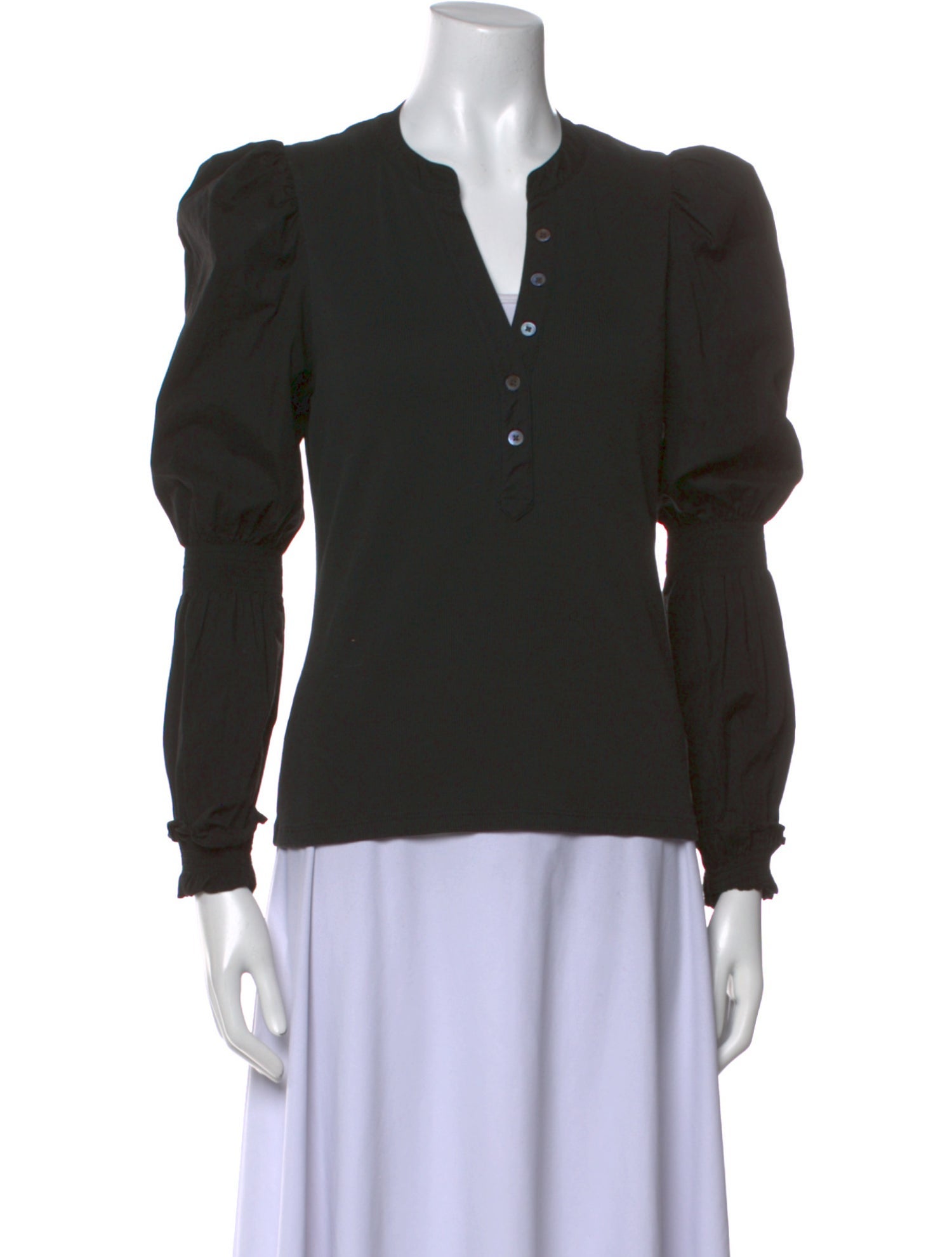 Veronica Beard V-Neck Long Sleeve Top