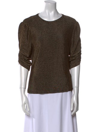 Veronica Beard Crew Neck Three-Quarter Sleeve Top