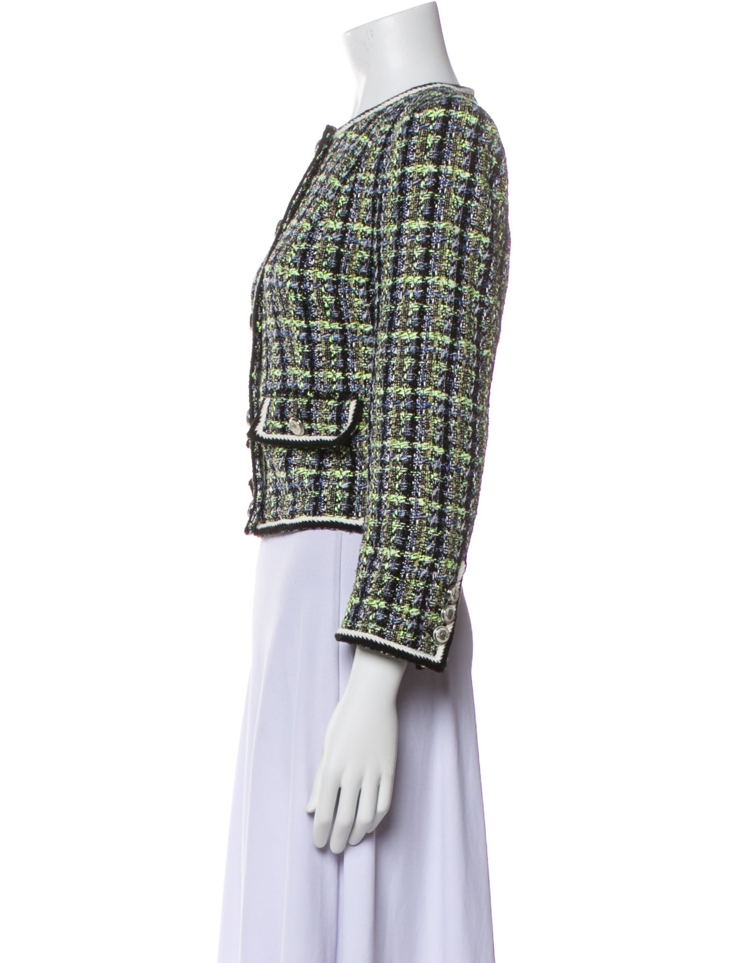 Veronica Beard Tweed Pattern Evening Jacket