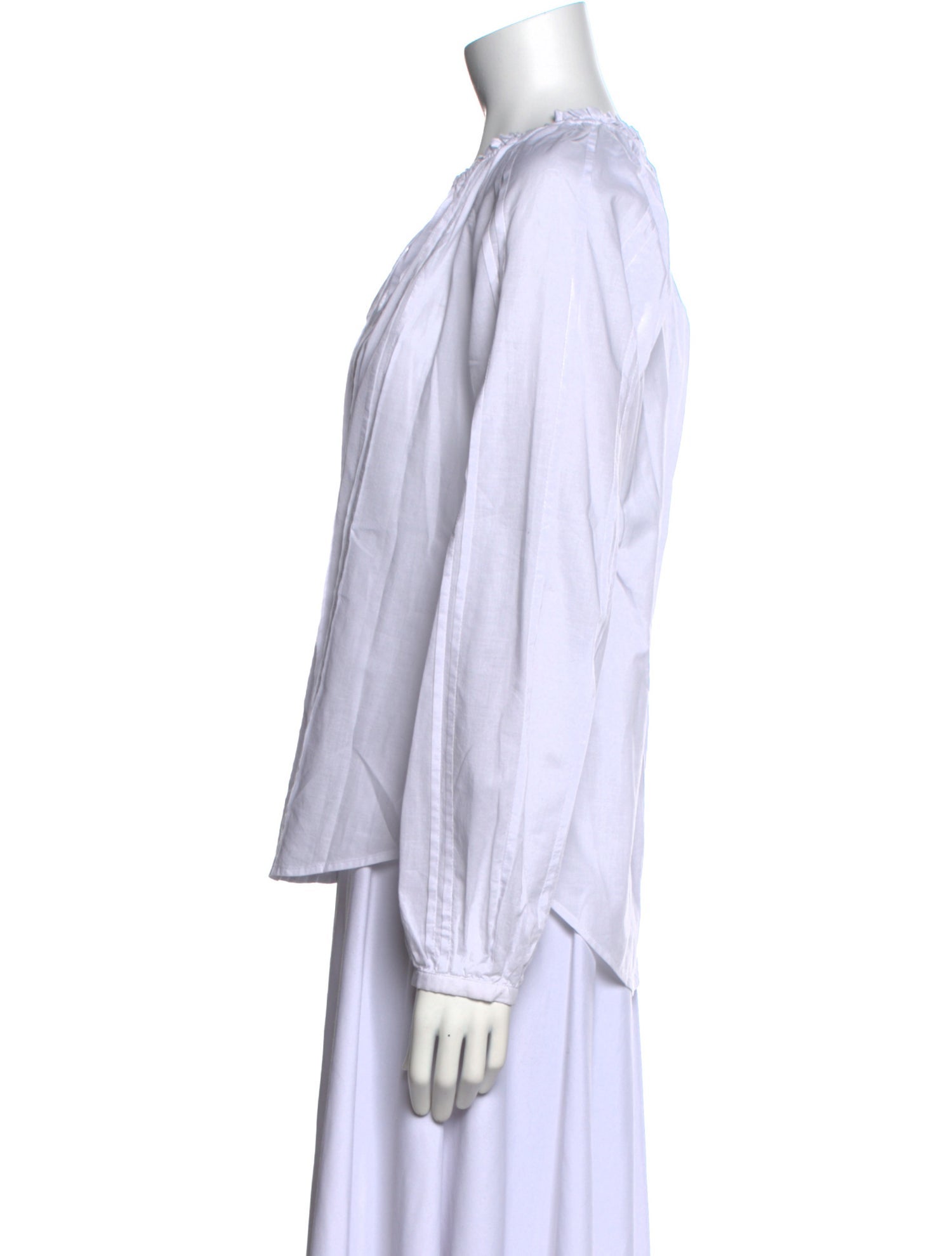 Veronica Beard Striped V-Neck Button-Up Top