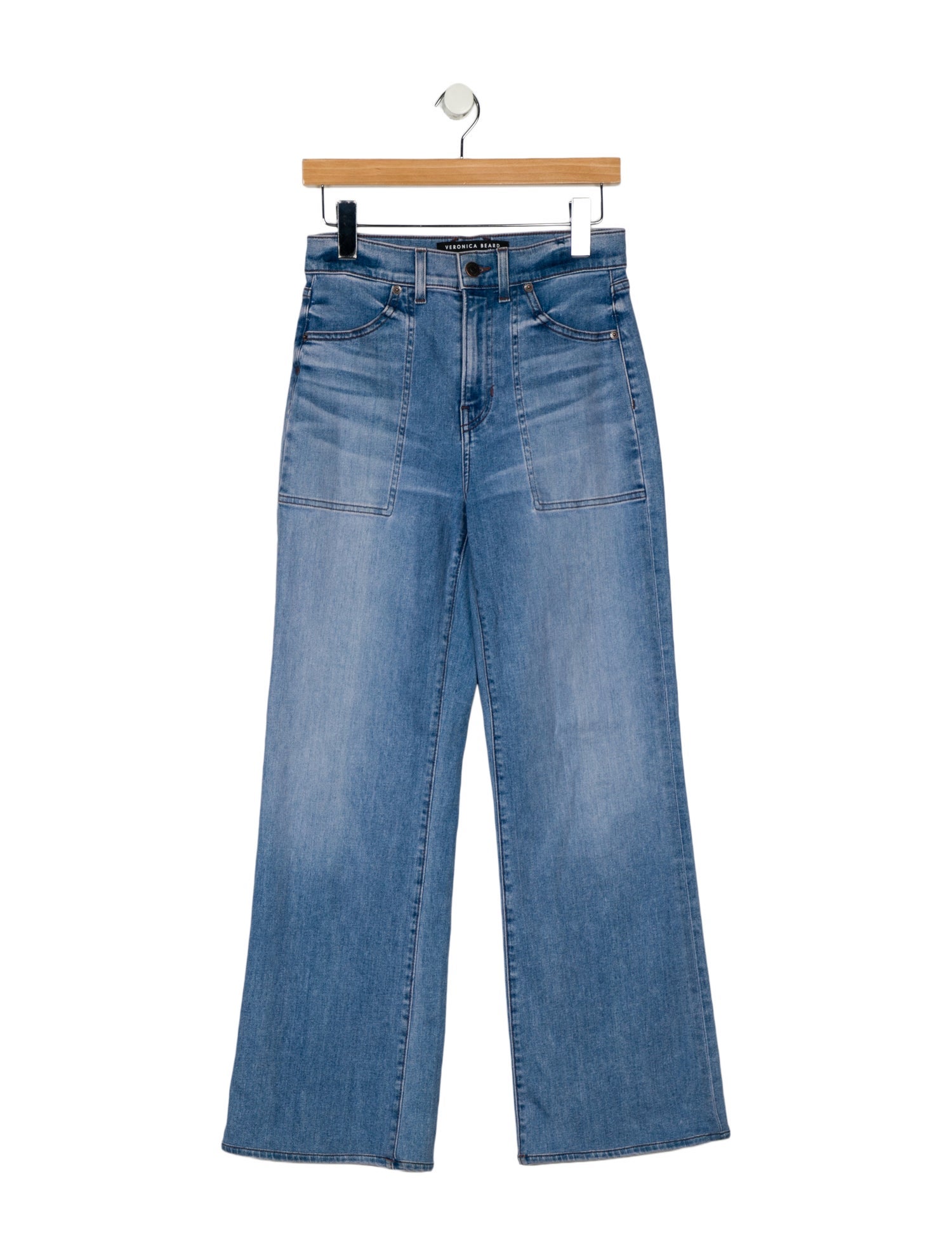 Veronica Beard Mid-Rise Wide Leg Jeans