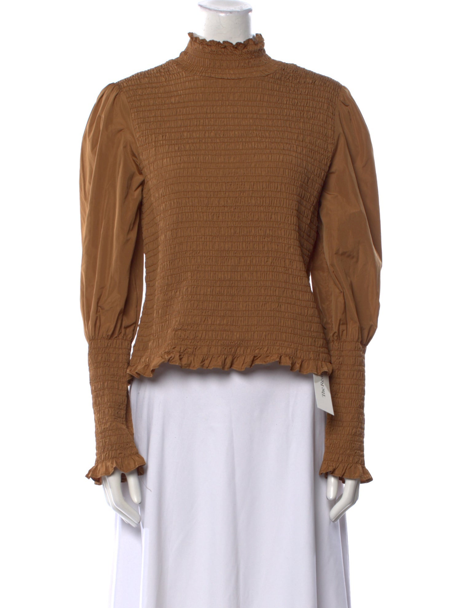 Veronica Beard Mock Neck Long Sleeve Blouse