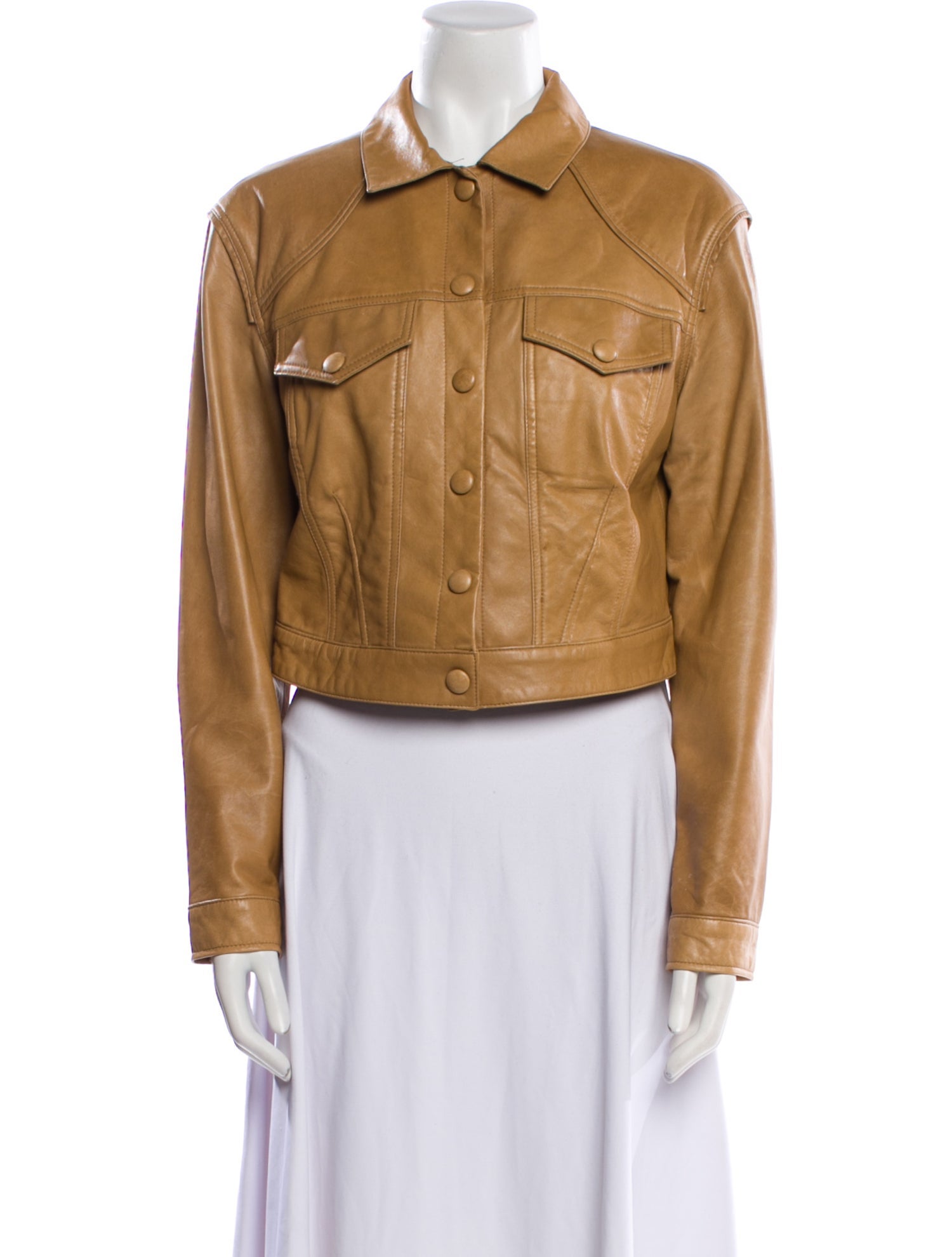 Veronica Beard Lamb Leather Utility Jacket