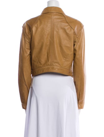 Veronica Beard Lamb Leather Utility Jacket