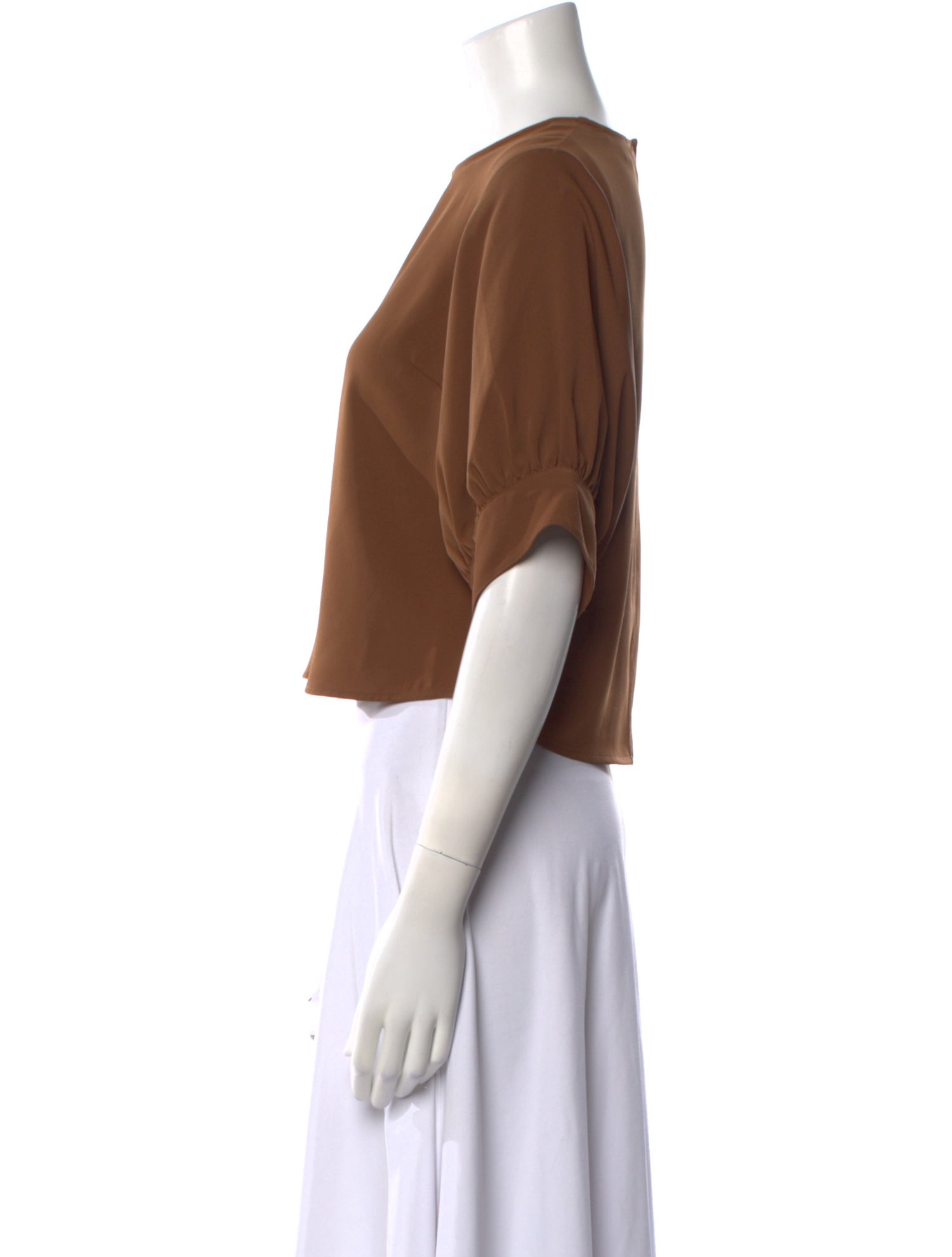 Veronica Beard Crew Neck Short Sleeve Crop Top