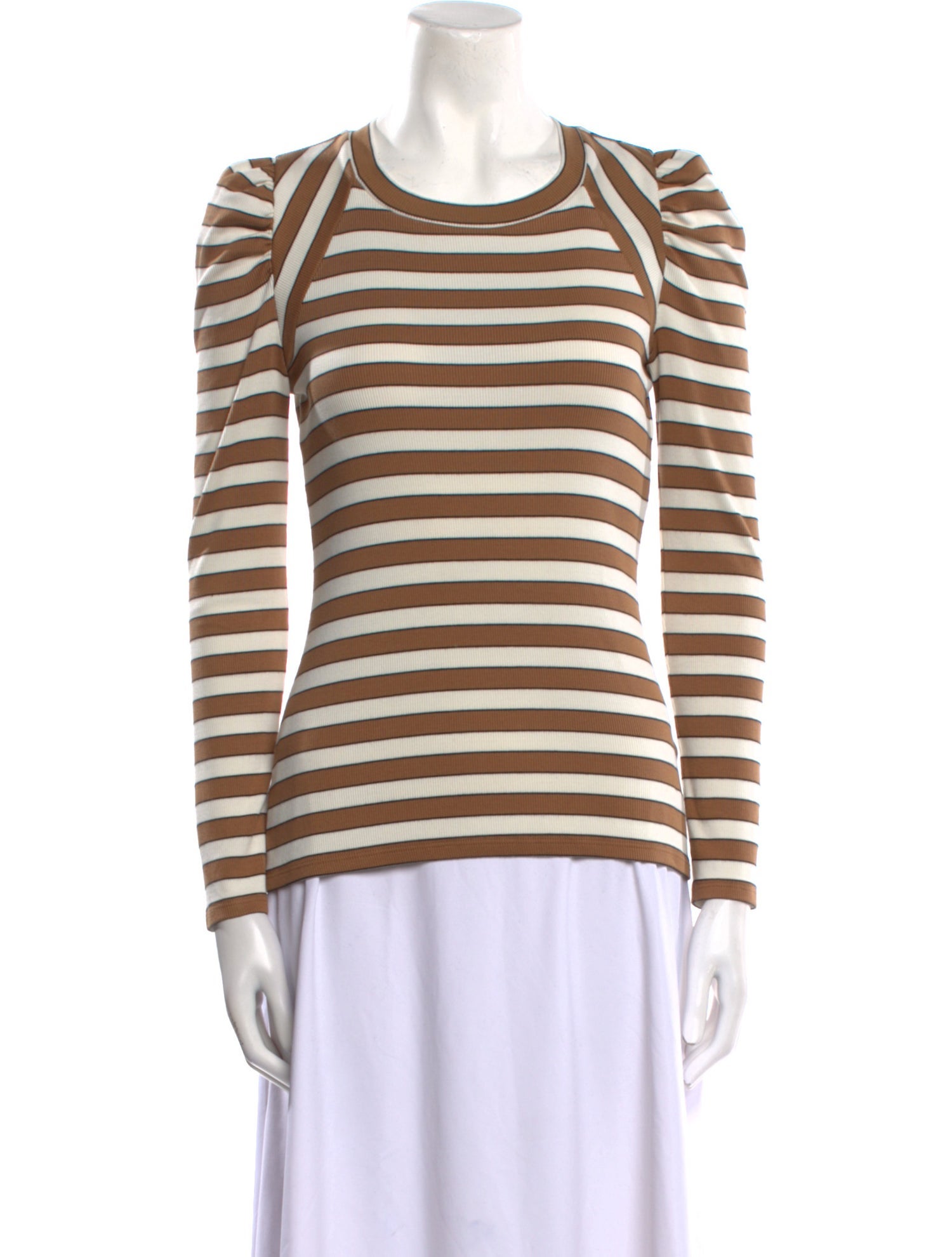 Veronica Beard Striped Crew Neck Top