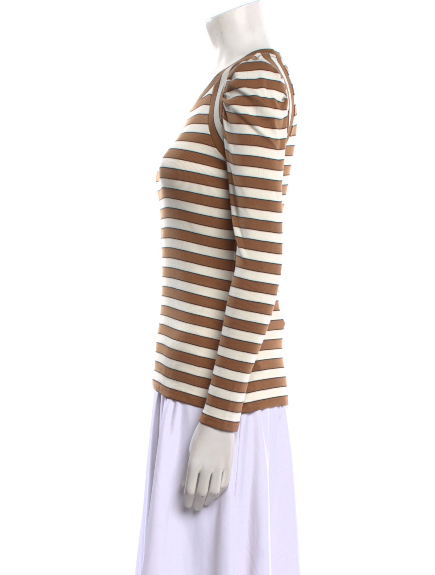 Veronica Beard Striped Crew Neck Top